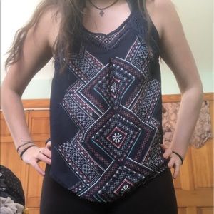 Detailed navy blue tank top